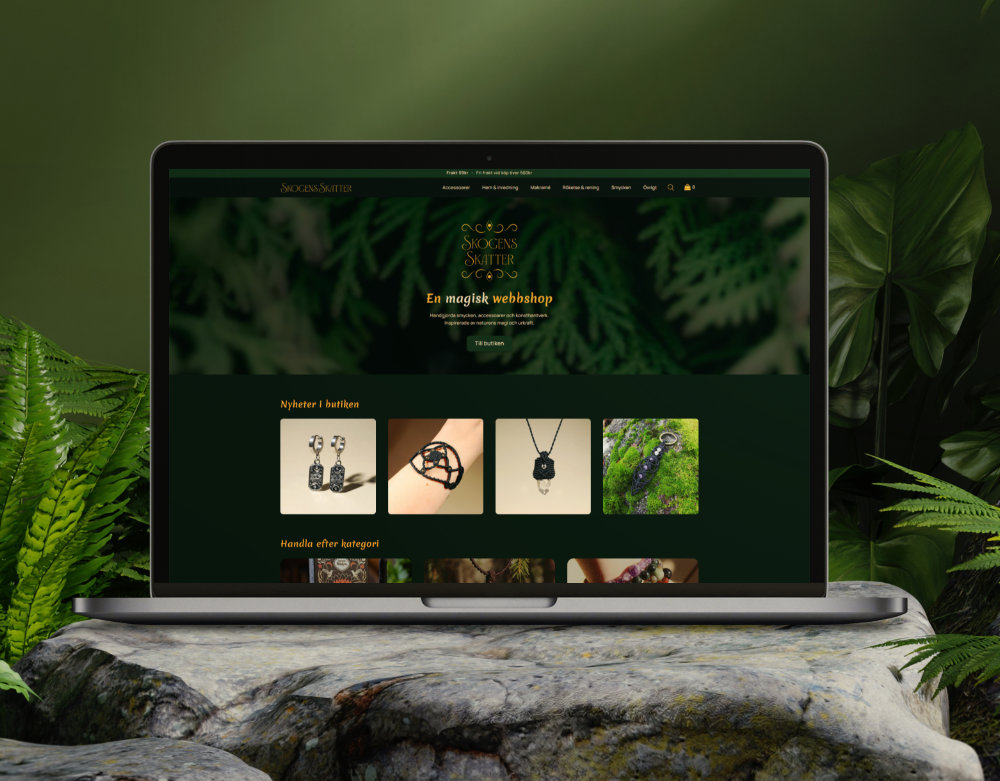 Webbdesign Skogens Skatter mockup